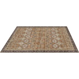 Area Rug, 7.5 x 9.5 ft Large Washable Rug, Non-Slip and Tear-Resistant Soft Carpet, Pet & Child Friendly Vintage Area Rugs, Indoor Mat for Bedroo